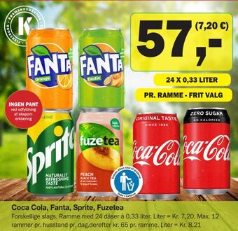 Købmandsgården Coca Cola, Fanta, Sprite, Fuzetea tilbud