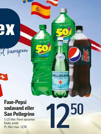 Føtex Faxe-Pepsi sodavand eller San Pellegrino tilbud