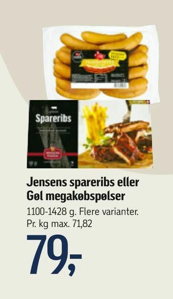 Føtex Jensens spareribs eller Gøl megakøbspølser tilbud