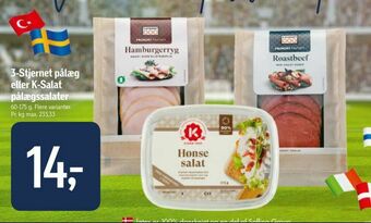 Føtex 3-Stjernet pålæg eller K-Salat pålægssalater tilbud