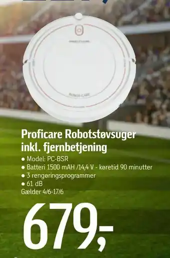 Proficare Robotstøvsuger inkl. fjernbetjening