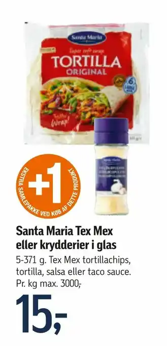 Føtex Santa Maria Tex Mex eller krydderier i glas tilbud