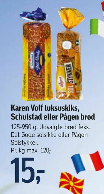 Føtex Karen Volf luksuskiks, Schulstad eller Pågen brød tilbud