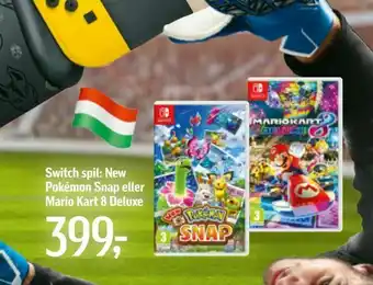 Føtex Switch spil: New Pokémon Snap eller Mario Kart 8 Deluxe tilbud