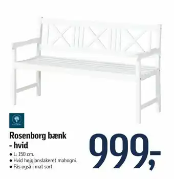 Føtex Rosenborg bænk - hvid tilbud