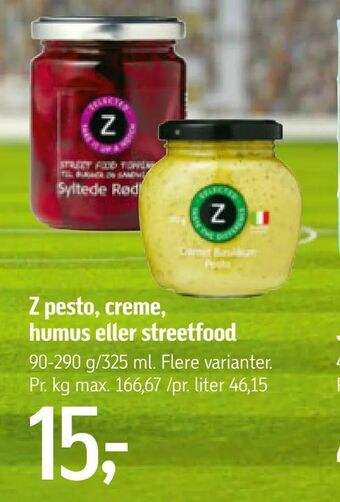 Føtex Z pesto, creme, humus eller streetfood tilbud