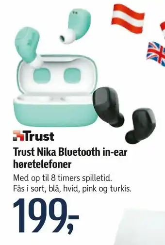Føtex Trust Nika Bluetooth in-ear høretelefoner tilbud