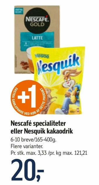 Føtex Nescafé specialiteter eller Nesquik kakaodrik tilbud