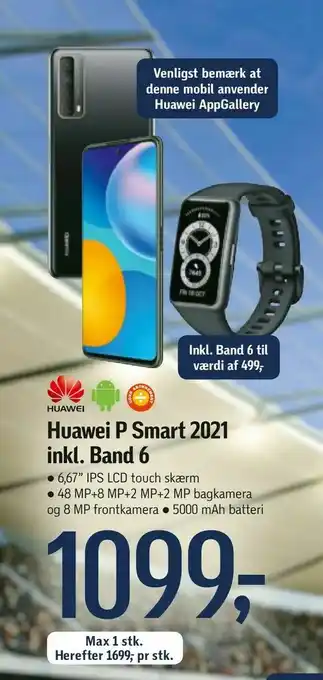 Føtex Huawei P Smart 2021 inkl. Band 6 tilbud
