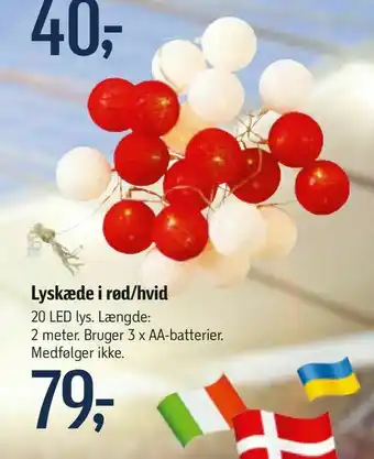 Føtex Lyskæde i rød/hvid tilbud