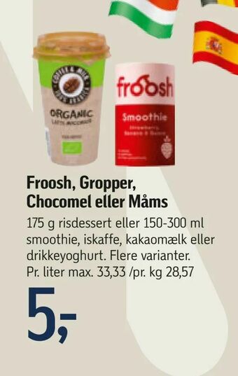 Føtex Froosh, Gropper, Chocomel eller Måms tilbud