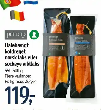 Halehængt koldrøget norsk laks eller sockeye vildlaks