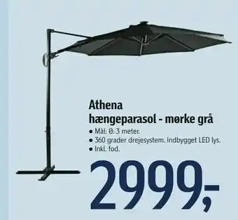 Føtex Athena hængeparasol - mørke grå tilbud