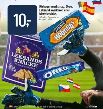 Føtex Riskager med smag, Oreo, Leksand knækbrød eller Mcvitie's kiks tilbud
