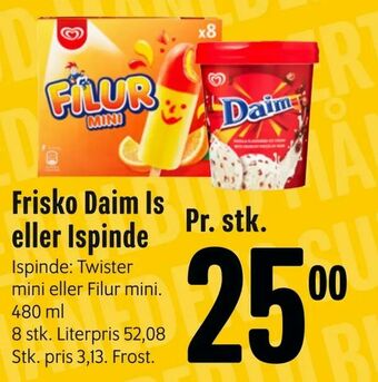 Min Købmand Frisko Daim Is eller Ispinde tilbud