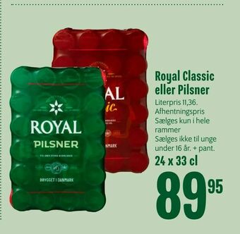 Min Købmand Royal Classic eller Pilsner tilbud