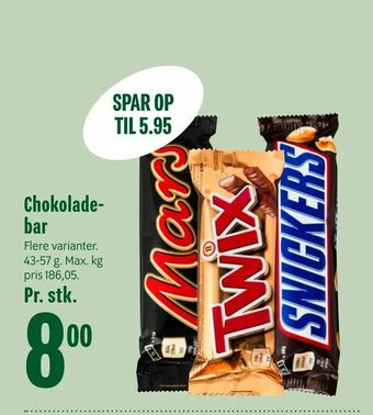 Min Købmand Chokoladebar tilbud