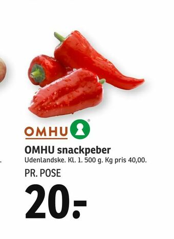 SPAR OMHU snackpeber tilbud