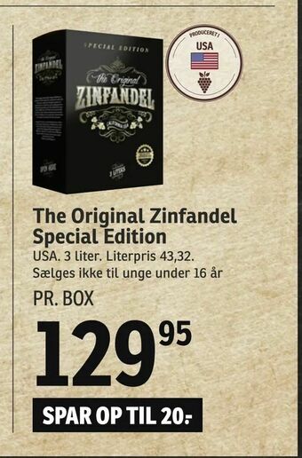SPAR The Original Zinfandel Special Edition tilbud