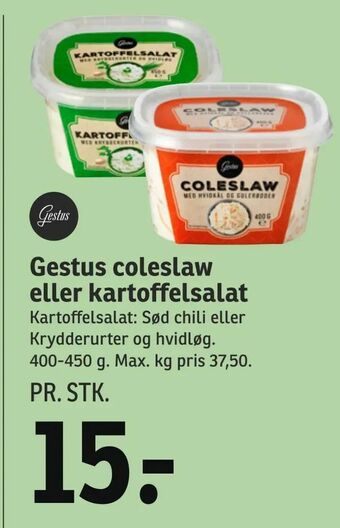 Gestus coleslaw eller kartoffelsalat