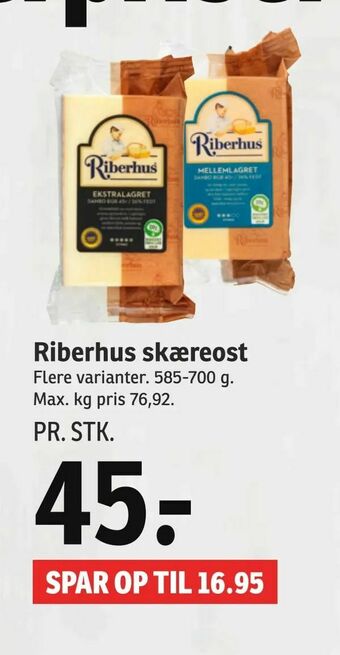 SPAR Riberhus skæreost tilbud