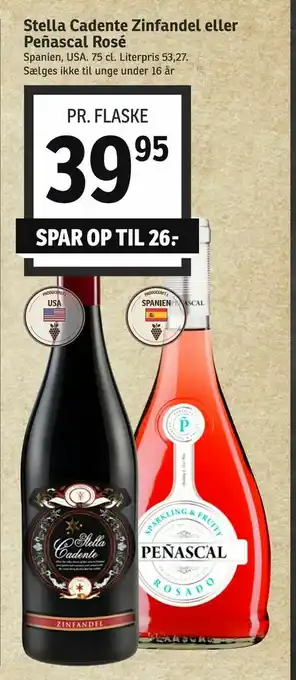 SPAR Stella Cadente Zinfandel eller Peñascal Rosé tilbud
