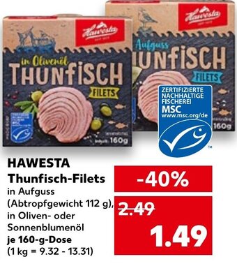 Kaufland Hawesta Thunfisch-Filets tilbud