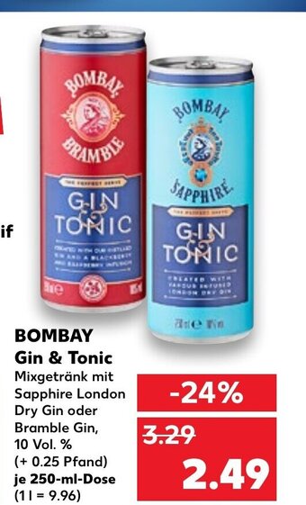 Kaufland DE Bombay Gin & Tonic tilbud