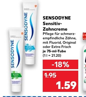 Kaufland DE Sensodyne Sensitiv-Zahncreme tilbud