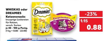 Kaufland DE Whiskas oder Dreamies Katzensnacks tilbud
