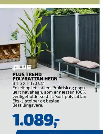 Plus trend polyrattan hegn
