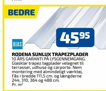 Davidsen Rodena sunlux trapezplader tilbud