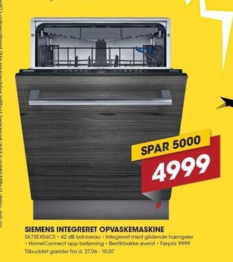 Punkt1 Siemens integreret opvaskemaskine tilbud