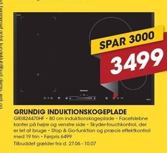 Punkt1 Grundig induktionskogeplade tilbud