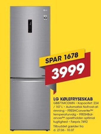 Punkt1 LG kølefryseskab tilbud