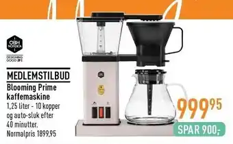 Blooming prime kaffemaskine - medlemstilbud