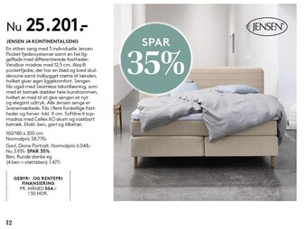 SengeSpecialisten Jensen J4 Kontinentalseng tilbud