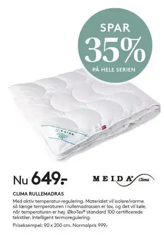 SengeSpecialisten Clima Rullemadras tilbud