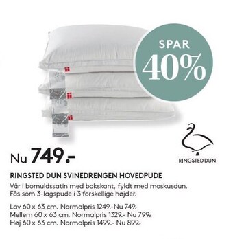 SengeSpecialisten Ringsted dun svinedrengen hovedpude tilbud