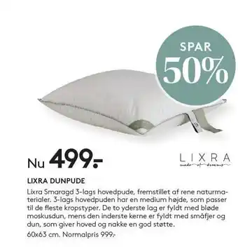 SengeSpecialisten Lixra dunpude tilbud