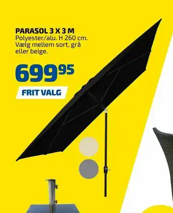 Davidsen Parasol 3 x 3 m tilbud