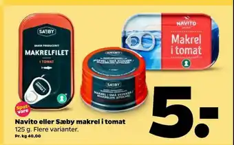 Netto Navito eller Sæby makrel i tomat tilbud