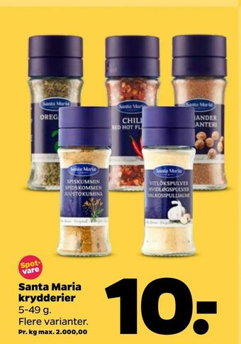 Netto Santa Maria krydderier tilbud