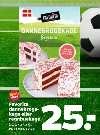 Favorita dannebrogskage eller regnbuekage
