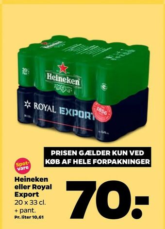 Netto Heineken eller Royal Export tilbud