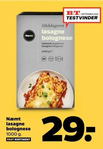 Netto Næmt lasagne bolognese tilbud