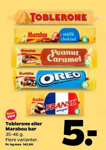 Netto Toblerone eller Marabou bar tilbud