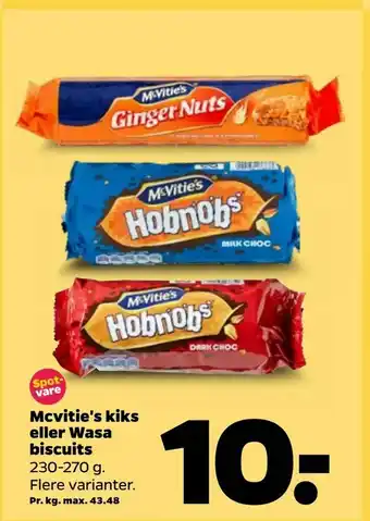 Netto Mcvitie's kiks eller Wasa biscuits tilbud