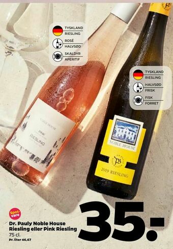 Netto Dr. Pauly Noble House Riesling eller Pink Riesling tilbud