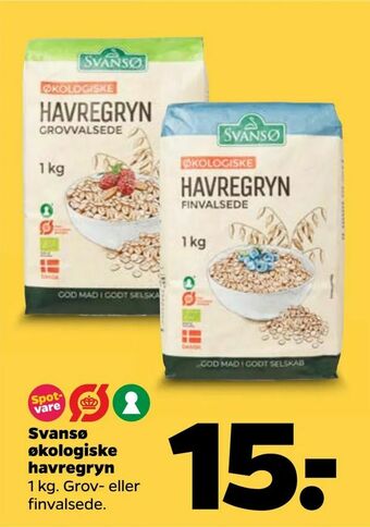 Netto Svansø økologiske havregryn tilbud